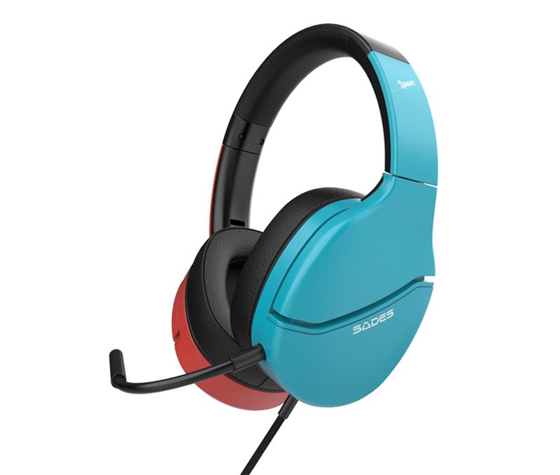 SADES SA-725 Blue Red Spwoer  Gaming Headset