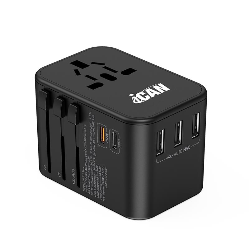 iCAN 35.5W 5-Port Universal Travel Adapter