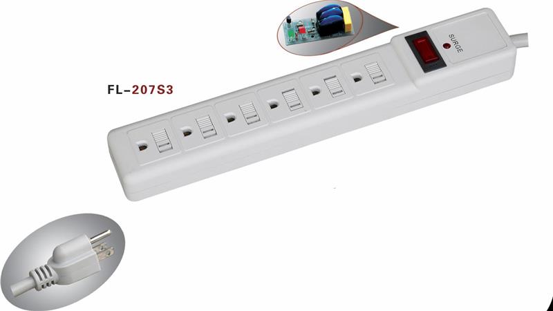 iCAN 6 Outlets Surge Protector with 6ft Cord