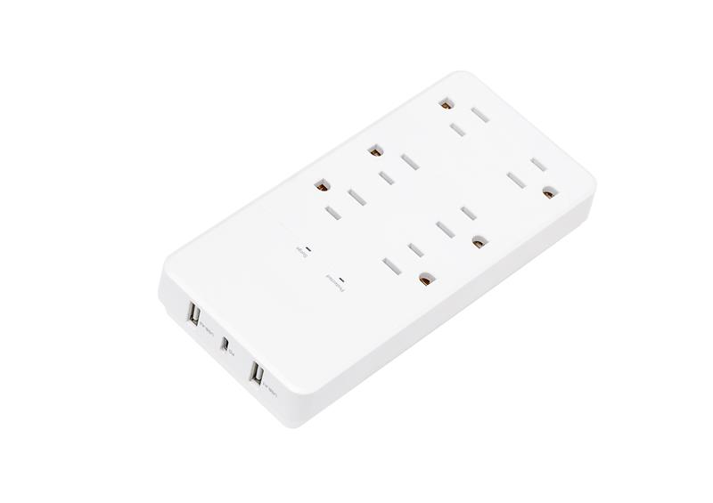 iCAN 6 Outlets Wall Tap Surge Protector with 2 USB-A and 1 USB-C Ports(Open Box)