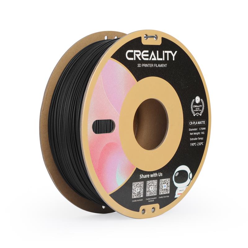 Creality CR-PLA Matte Filament for FDM 3D Printer,1.0Kg 1.75mm, Matte Black.