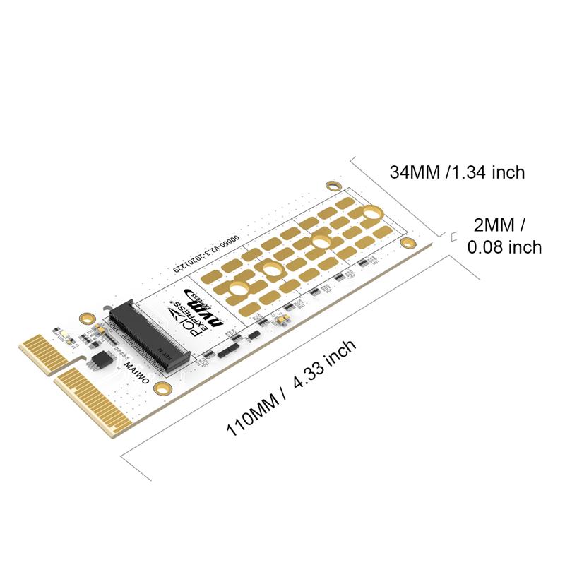 Maiwo KT060A  PCIex4 NVMe Expansion Card Converter with RGB Design , Up to 32Gbps with PCI Express 3.0 x4 ,3200+MB/s read and 1