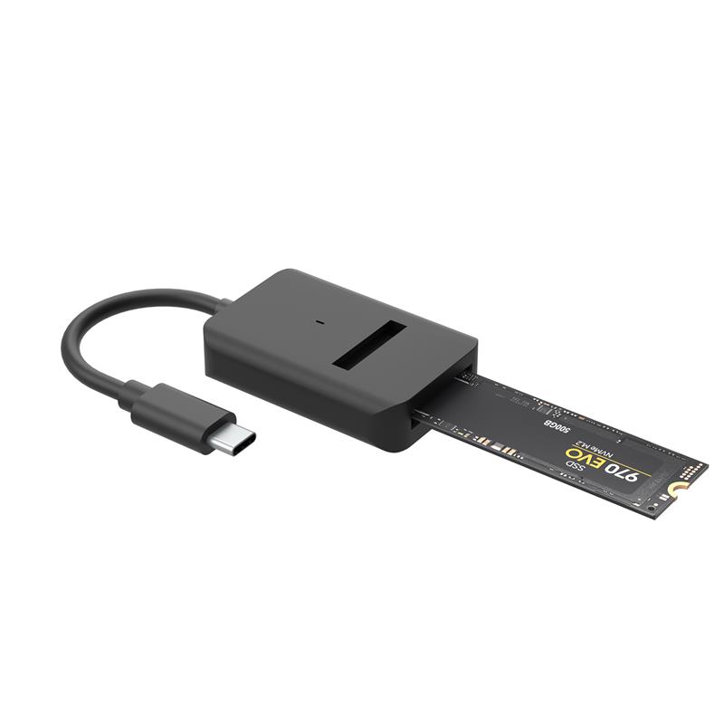 Maiwo K1696P2 USB3.2 Gen2 Type C to M.2 NVMe /M.2 SATA SSD Adapter with Cable, Black(Open Box)