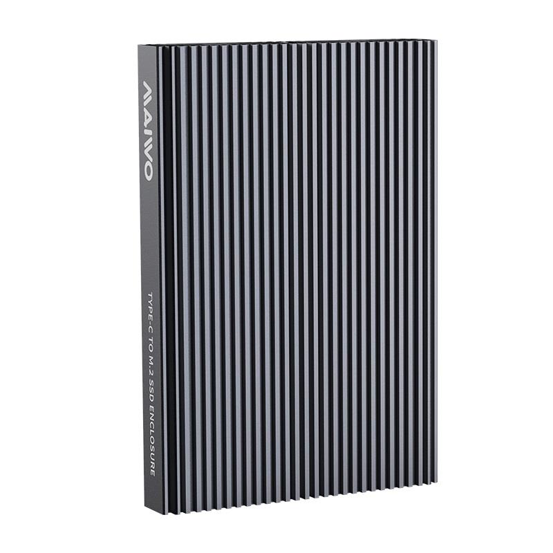 Maiwo K1202P2 Tool Free USB 3.2 Gen2×1 Type-C PCIe NVMe and SATA M.2 SSD Enclosure, Support 2pcs SATA or NVMe M.2 SSD