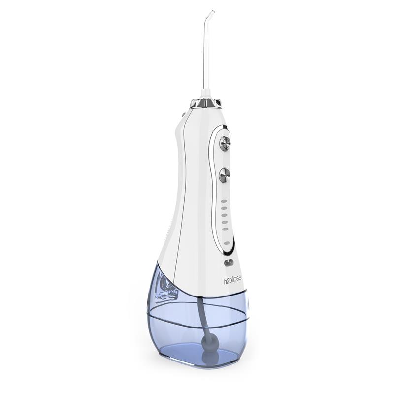 H2ofloss Oral Irrigator Set with 1* Water Flosser + 1* Travel Bag + 5* Nozzle Tips + 1* brush head + 1* transparent box, 300ml 