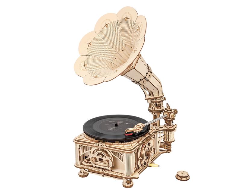 ROKR 3D Wooden Puzzle,Classic Gramophone,1:1 19th-century Replica