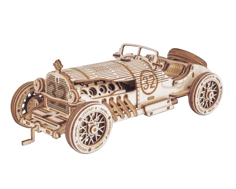 ROKR 3D Wooden Puzzle, V8 Grand Prix Car Model,1:16 Scale Model