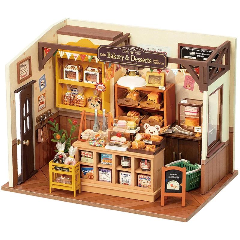 ROKR 3D Wooden Puzzle,Becka's Baking House DIY Miniature House Kit