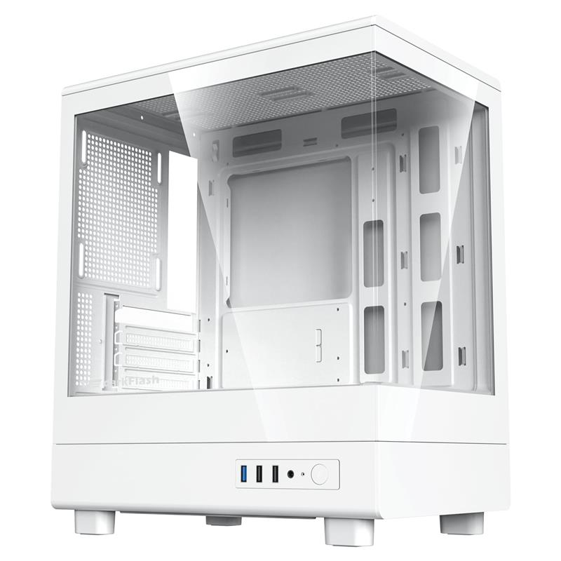 DarkFlash DB330M mATX Panoramic PC Case, White