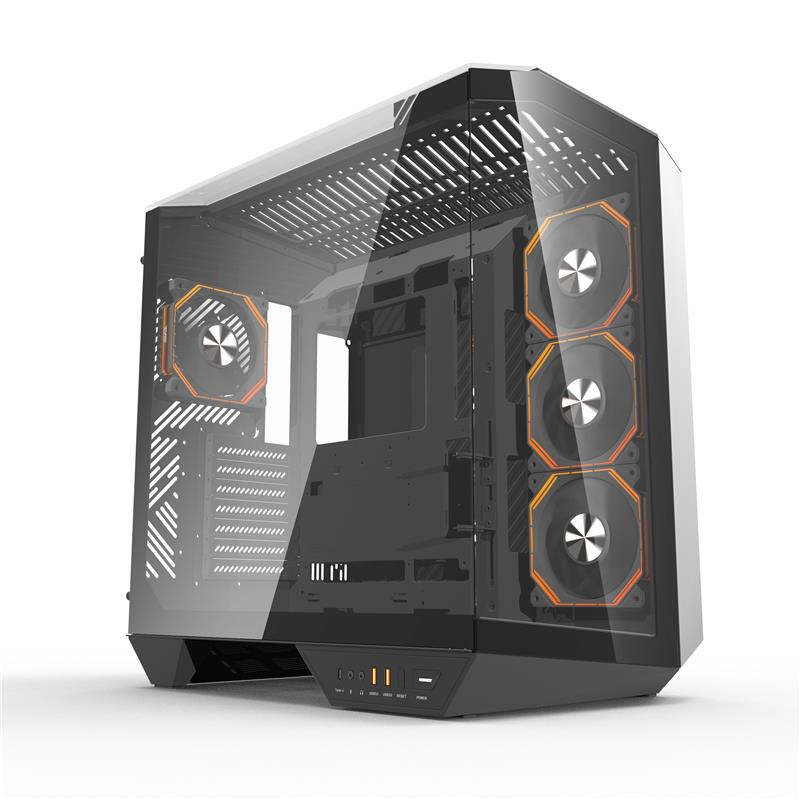 DarkFlash DY470 ATX Panoramic PC Case, 4x ARGB Fans Included, Black