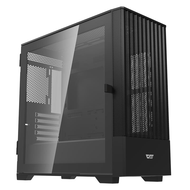 DarkFlash DK415M Mesh Boîtier d'ordinateur mATX, 2x Ventilateurs ARVB inclus, Noir
