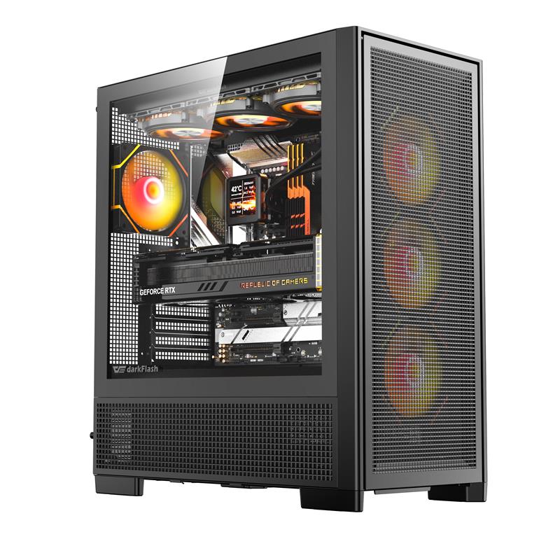 DarkFlash AIR Nova E-ATX PC Case,3x fans inclus  noir