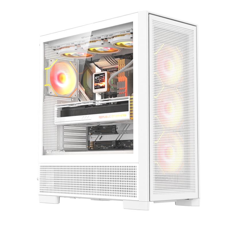 DarkFlash AIR  Nova  E-ATX PC Case , 3x Fans Included ,White