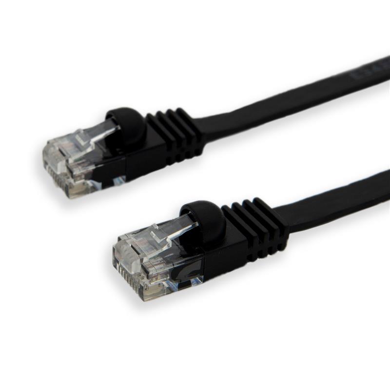 iCAN CAT6 Ethernet Patch Flat Cable, High Speed 1000Mbps 250MHz, UTP 32AWG, 25FT, Black(Open Box)