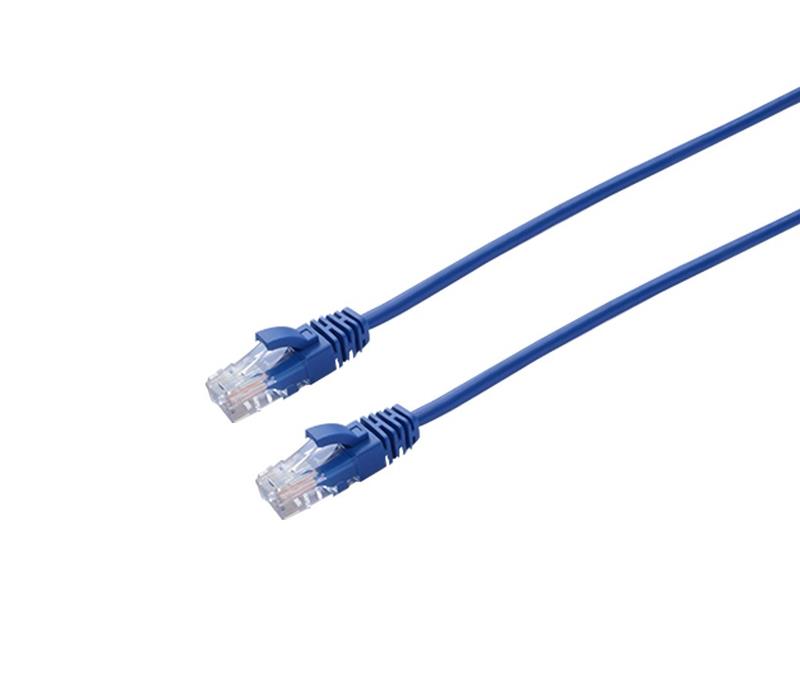 iCAN Super Slim Premium CAT6 LAN Patch Cable, High Speed 1Gbps 250MHz, with Strand-relief Blue Boots, 28AWG, 3FT