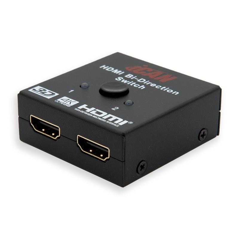 iCAN HDMI 2x1 4K Bi-Direction Switch, Supports 1080P 3D