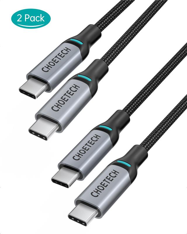 Choetech USB C To USB C Cable (100W) 6ft Braided (2 packs)