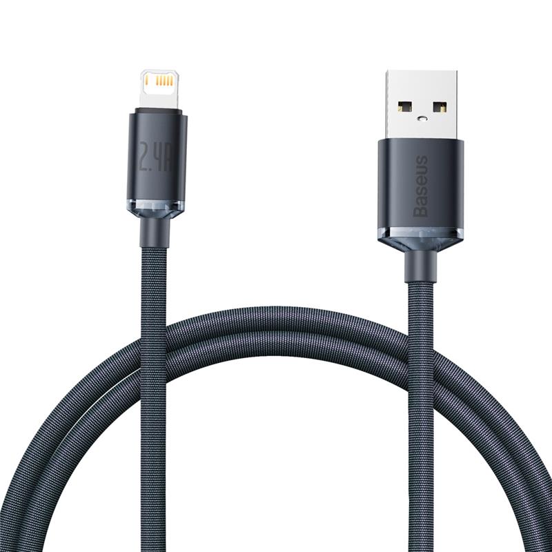 Baseus Crystal Shine Series Fast Charging Data Cable USB to Lightning, 2.4A ,1.2m, Black