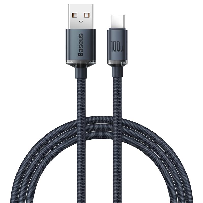 Baseus Crystal Shine Series Fast Charging Data Cable USB-A to Type-C, 1.2m, Black(Open Box)