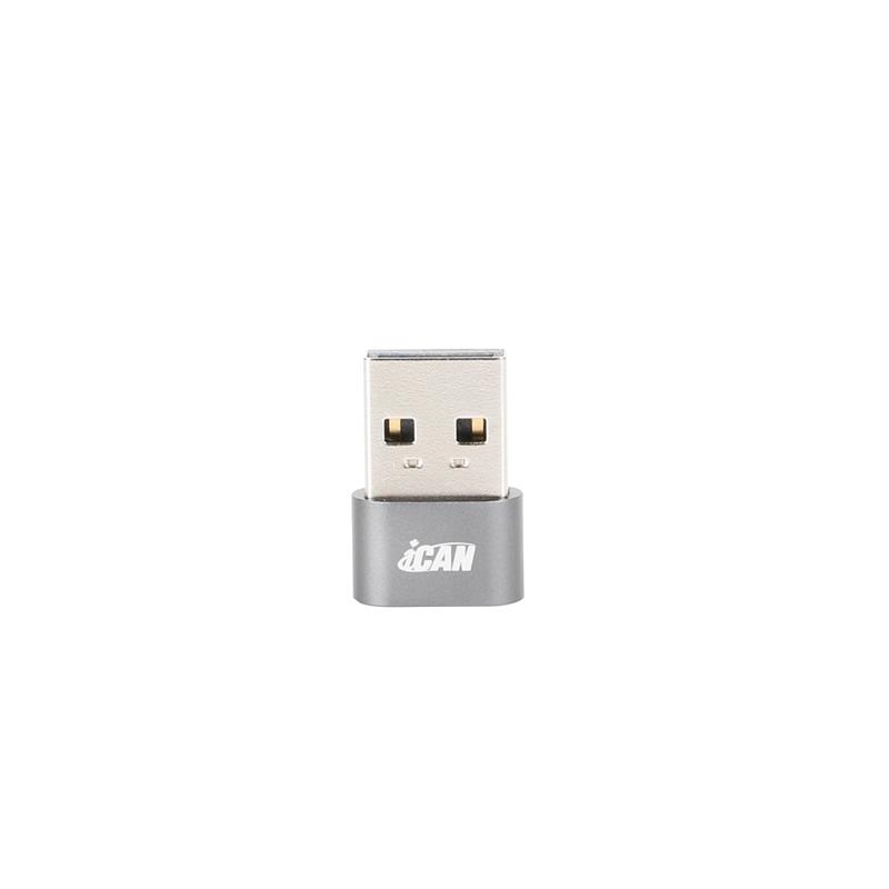 iCAN USB 2.0 A Male to Type C Female Adapter, Grey(Open Box)