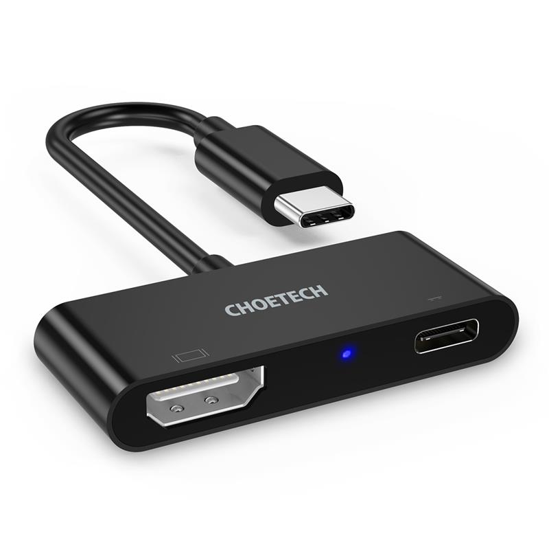 Choetech USB C To HDMI Adapter(4K@60hz), With 60W PD Charging Port, Thunderbolt 3 Compatible(Open Box)