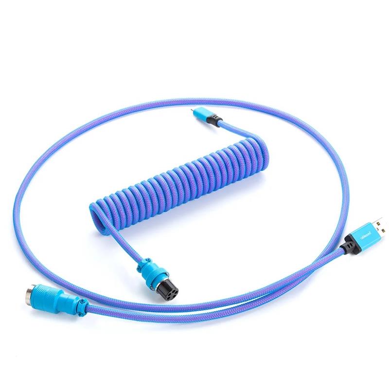 CableMod Pro Coiled Keyboard Cable (Galaxy Blue, USB A to USB Type C, 150cm)