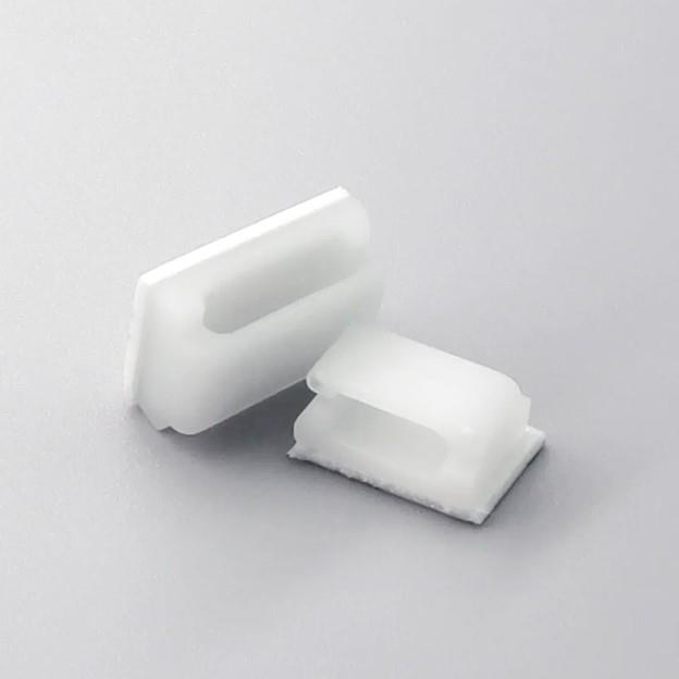 iCAN - Lot de 100 clips de câble auto-adhésifs 13 x 16 mm, blanc