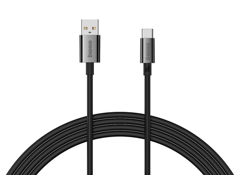 Baseus Superior Series Fast Charging Data Cable USB-A to Type-C 100W, 1.5m (5ft), Cluster Black(Open Box)