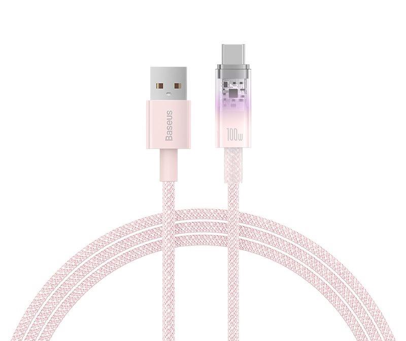 Baseus Explorer Series Fast Charging Cable with Smart Temperature Control USB to Type-C 100W, 1m (3.3ft), Pink(Open Box)