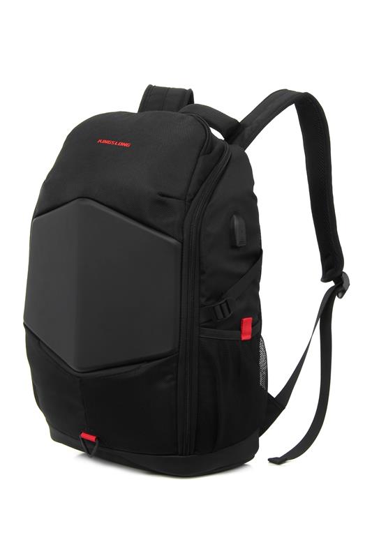 KINGSLONG 17.3" Gaming Backpack with USB Port, Waterproof, Black