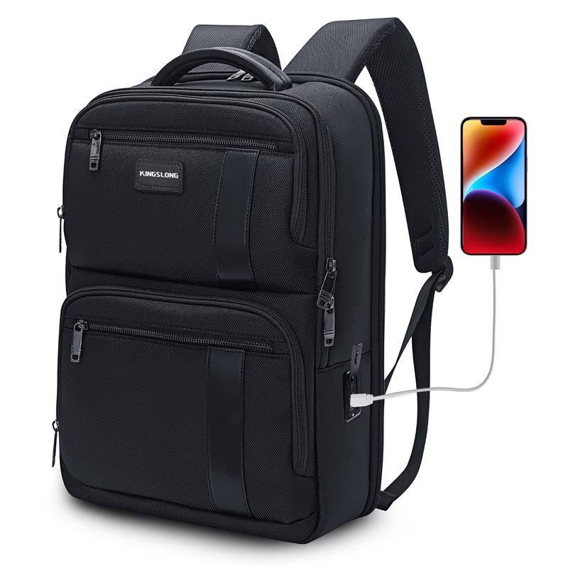 KINGSLONG 15.6" Waterproof Laptop Travel Backpack , Black(Open Box)