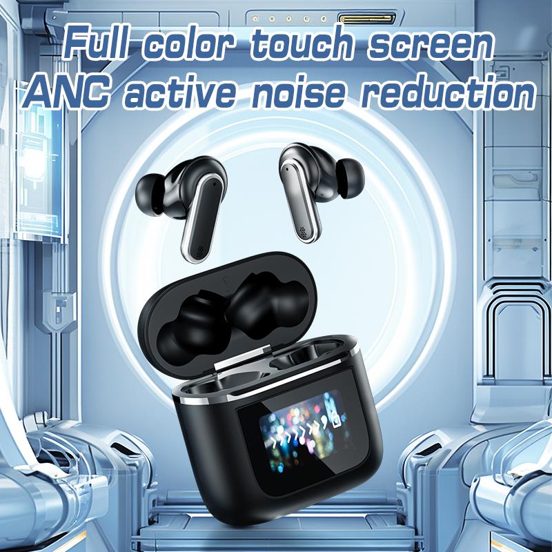iCAN YX27GLD TWS, ANC, ENC, Wireless Earbuds with Smart Screen