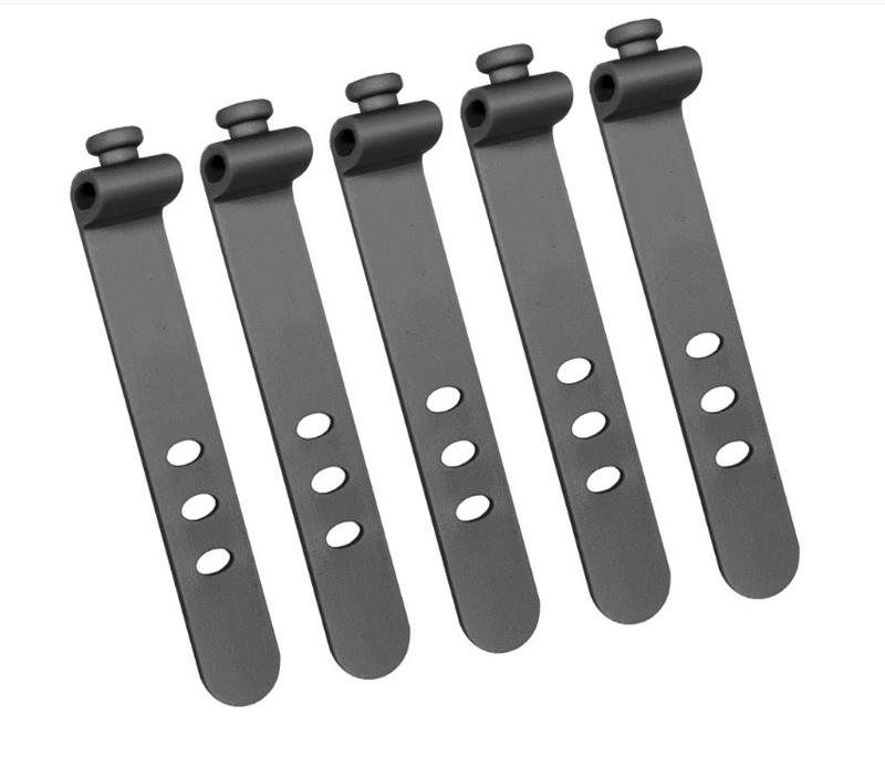 iCAN Lot de 20 serre-câbles réutilisables en silicone, 10 mm x 72 mm, Noir