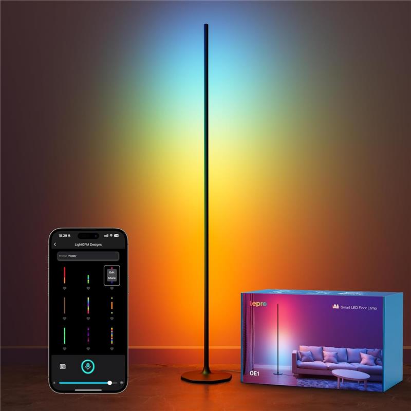 Lampadaire mural Lepro OE1 AI, lampe LED intelligente de 1000 lm, modè