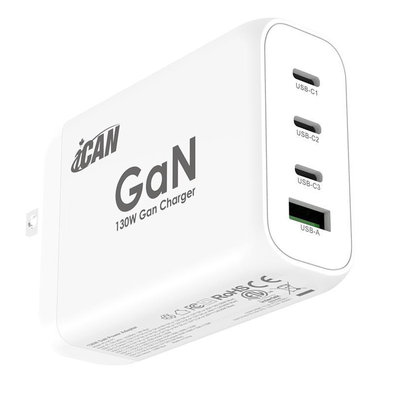 iCAN 130W 4-Port GaN PD USB-C Wall Charger