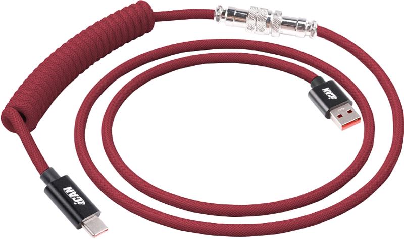 iCAN Type-A Male to Type-C Male Keyboard Cable, Red, 5ft