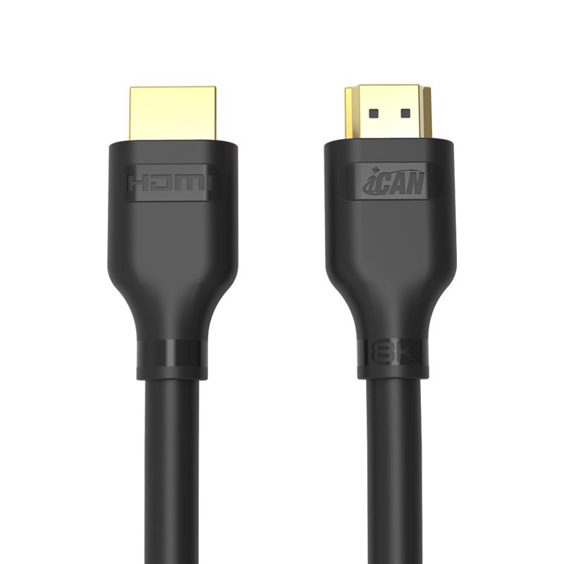 Câble HDMI 2.1 iCAN, 8K à 60 Hz, mâle vers mâle, plaqué or, 3 m, noir