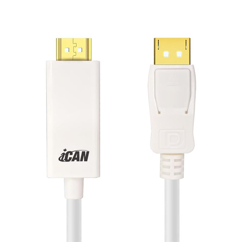 iCAN 32AWG 1080p DisplayPort to HDMI Cable, M/M, 6FT(Open Box)