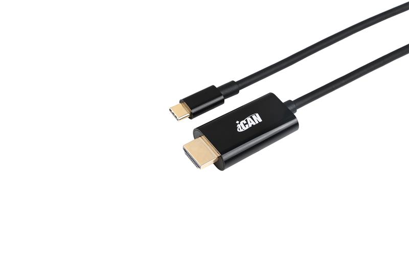 Câble iCAN Type-C vers HDMI (4K/60 Hz) M/M avec HDR de 10 pi | noir