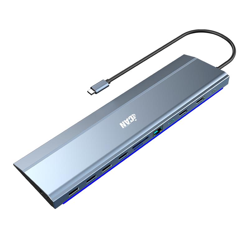 iCAN Station d'accueil 12-en-1 USB-C 3.1 double HDMI 4K