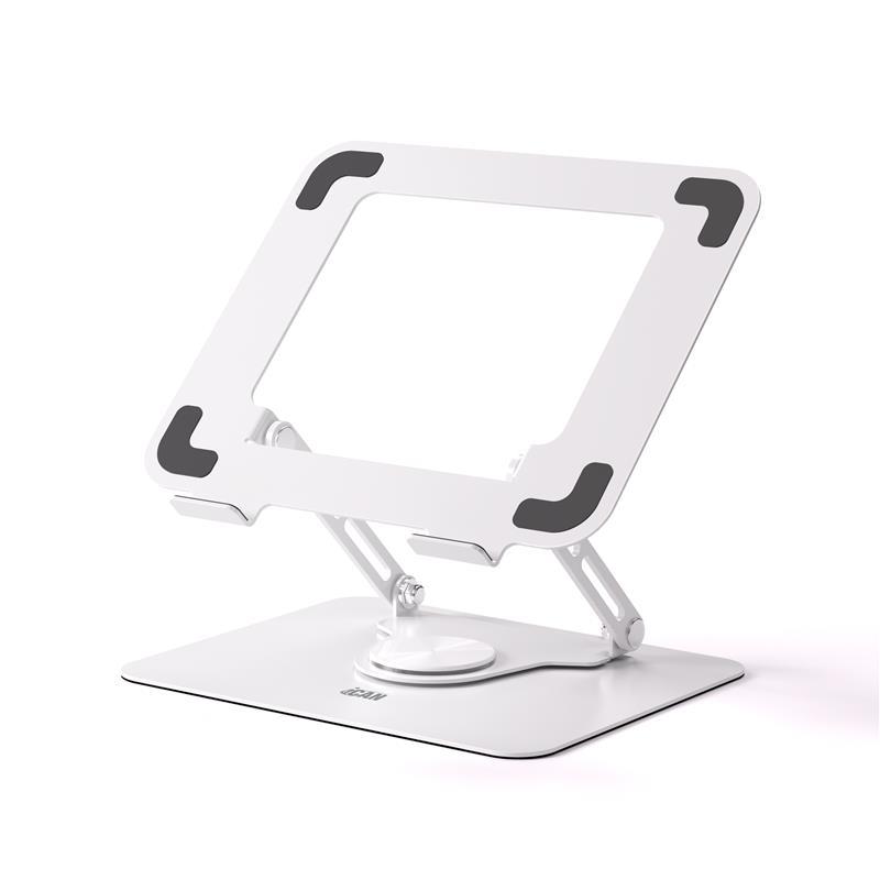 iCAN H26 Laptop and Tablet Ergonomic Stand, Height & Angle Adjustable and Rotatable, White.(Open Box)