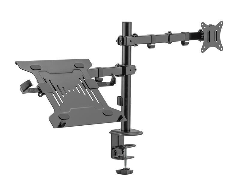 Brateck Support 2-en-1 réglable à double bras pour écran et ordinateur portable