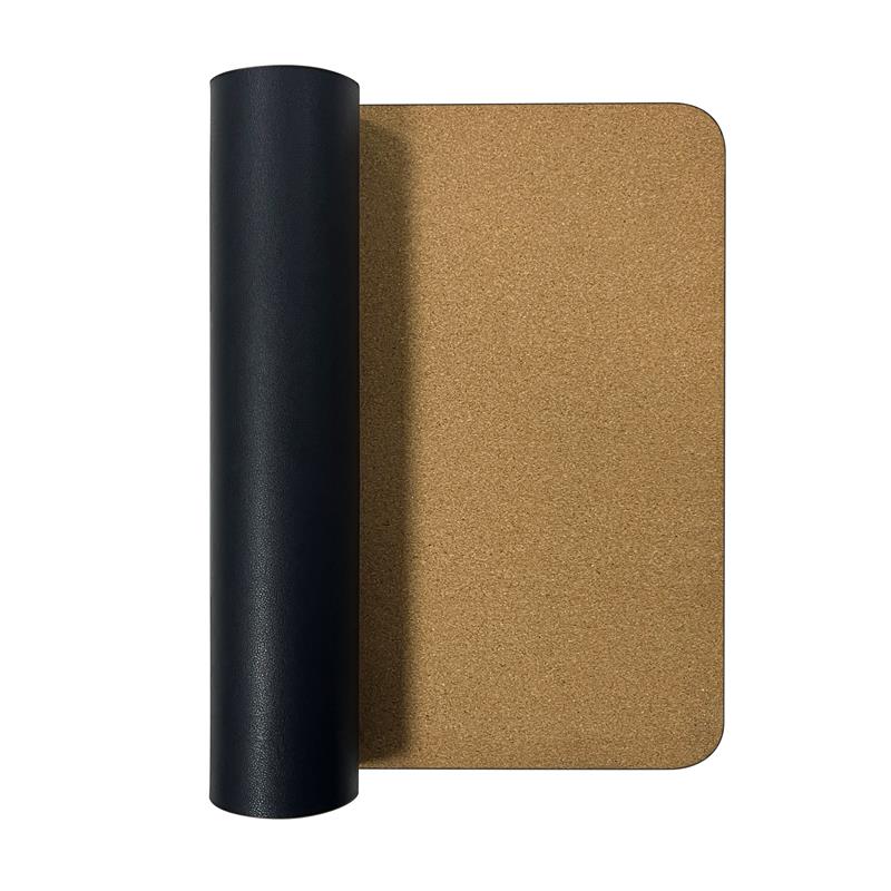 Sous-main en cuir noir et liège iCAN avec bord huilé, 800 x 300 x 2 mm