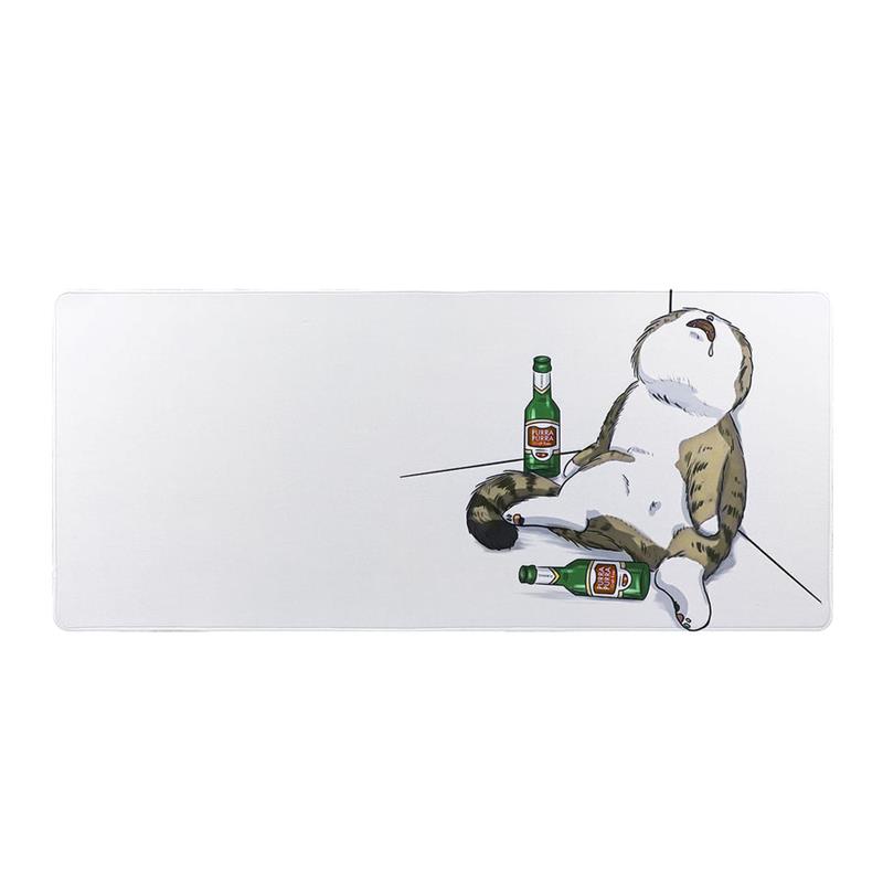 YUNZII Tapis de souris pour bureau en forme de chat ivre