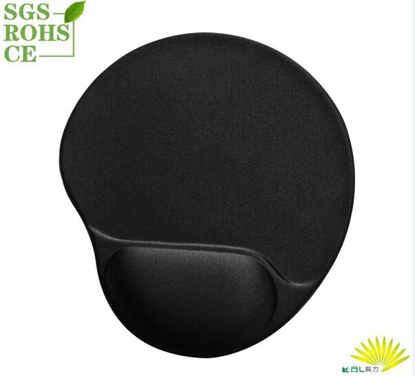 iCAN Mousepad w/ Wrist Rest, Memory Foam, Non-Skid Back, Black