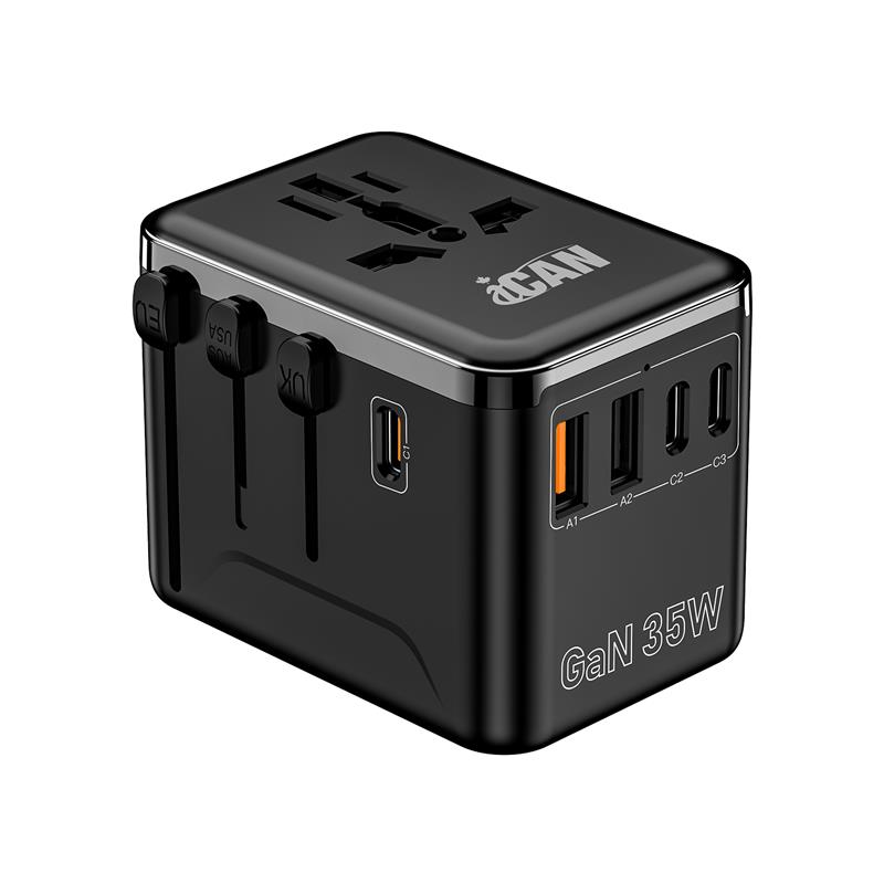 iCAN 35W 5-Port Universal Travel Adapter with 3 USB-C and 2 USB-A(Open Box)