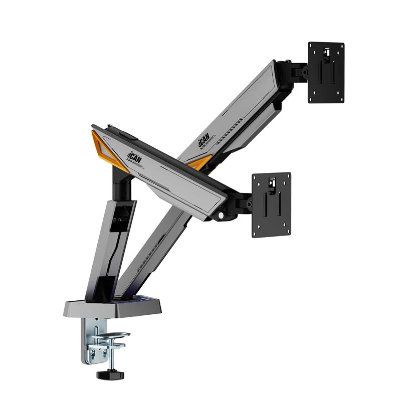 ICAN Heavy-Duty RGB Mechanical Dual Monitor Arm, fit 17"-38"(Open Box)