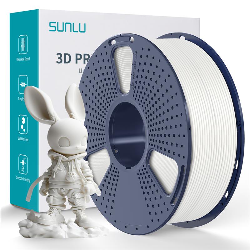 Sunlu 1.75mm, 1kg/spool, PLA meta filament (White)