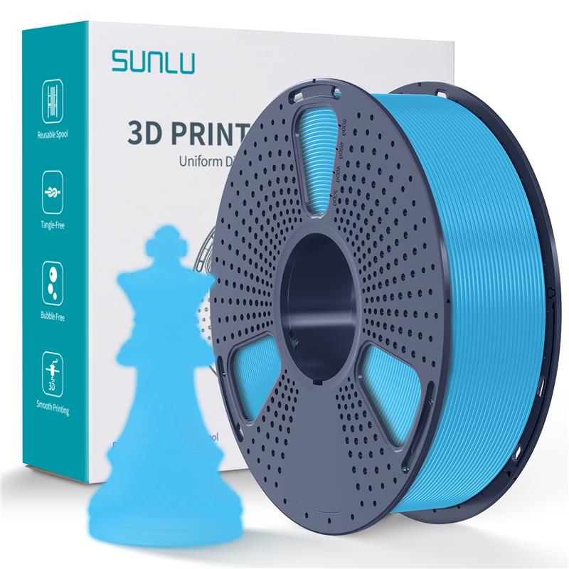 Sunlu 1.75mm, 1kg/spool, PLA filament (Glow In The Dark Blue)(Noctilucent Blue)