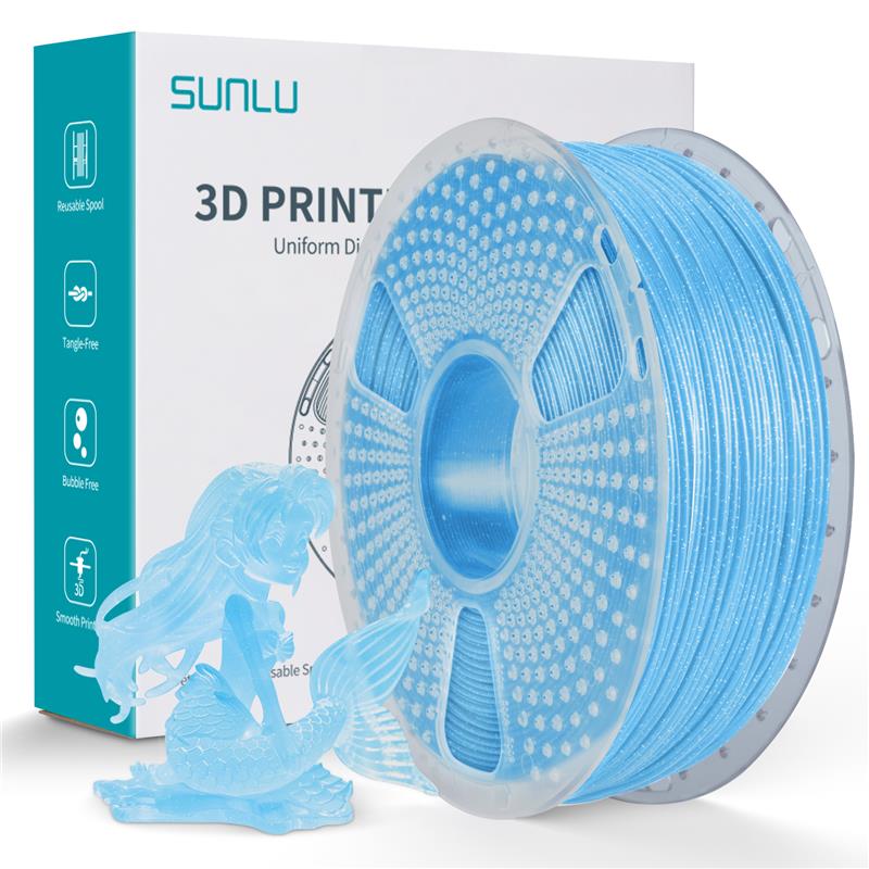 Sunlu 1.75mm, 1kg/spool, PLA Twinkling filament (Blue)